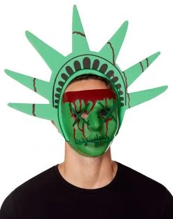 Spirit Halloween EL Wire LED Lady Liberty Half Mask - The Purge -MELONHALLOW Sales 01546357 c