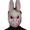 Spirit Halloween Light Up EL Wire Bad Bunny Half Mask -MELONHALLOW Sales 01548676 a