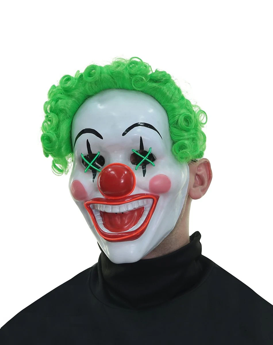 Spirit Halloween Light Up El Wire Jokes on You Clown Half Mask 5 Spirit Halloween Light Up El Wire Jokes on You Clown Half Mask - Image 3