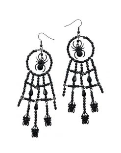 Spirit Halloween Witch Spider Web Hoop Earrings