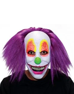 Spirit Halloween Purple Hair Clown Full Mask
