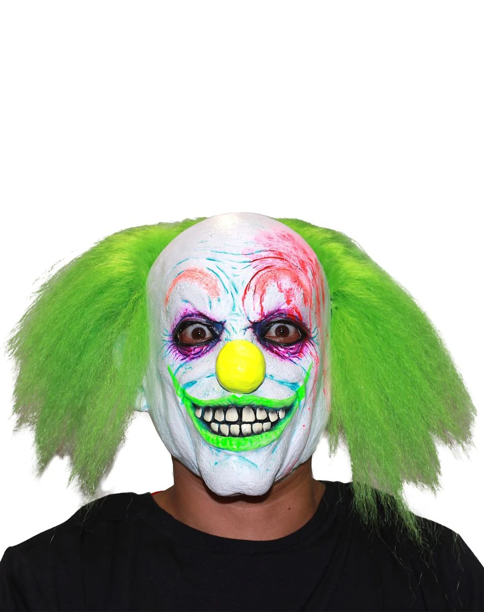 Spirit Halloween Neon Green Hair Clown Full Mask 3 Spirit Halloween Neon Green Hair Clown Full Mask