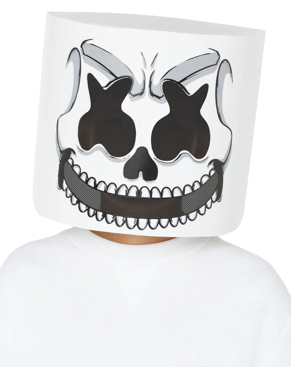 Spirit Halloween Kids Skeleton Marshmello Half Mask 3 Spirit Halloween Kids Skeleton Marshmello Half Mask