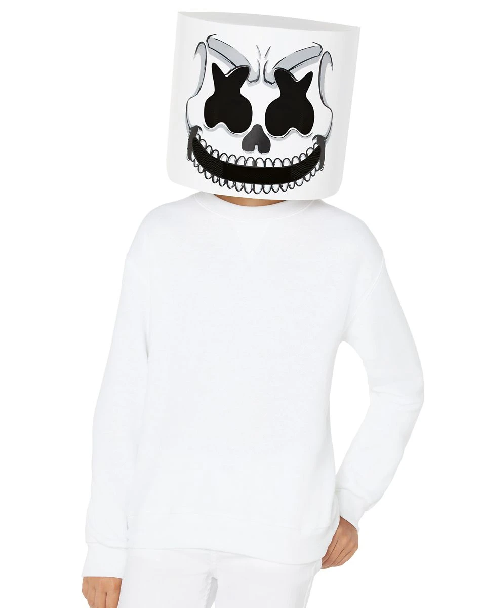 Spirit Halloween Kids Skeleton Marshmello Half Mask 4 Spirit Halloween Kids Skeleton Marshmello Half Mask - Image 2