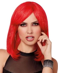 Spirit Halloween Hint of Sparkle Red Pageboy Wig