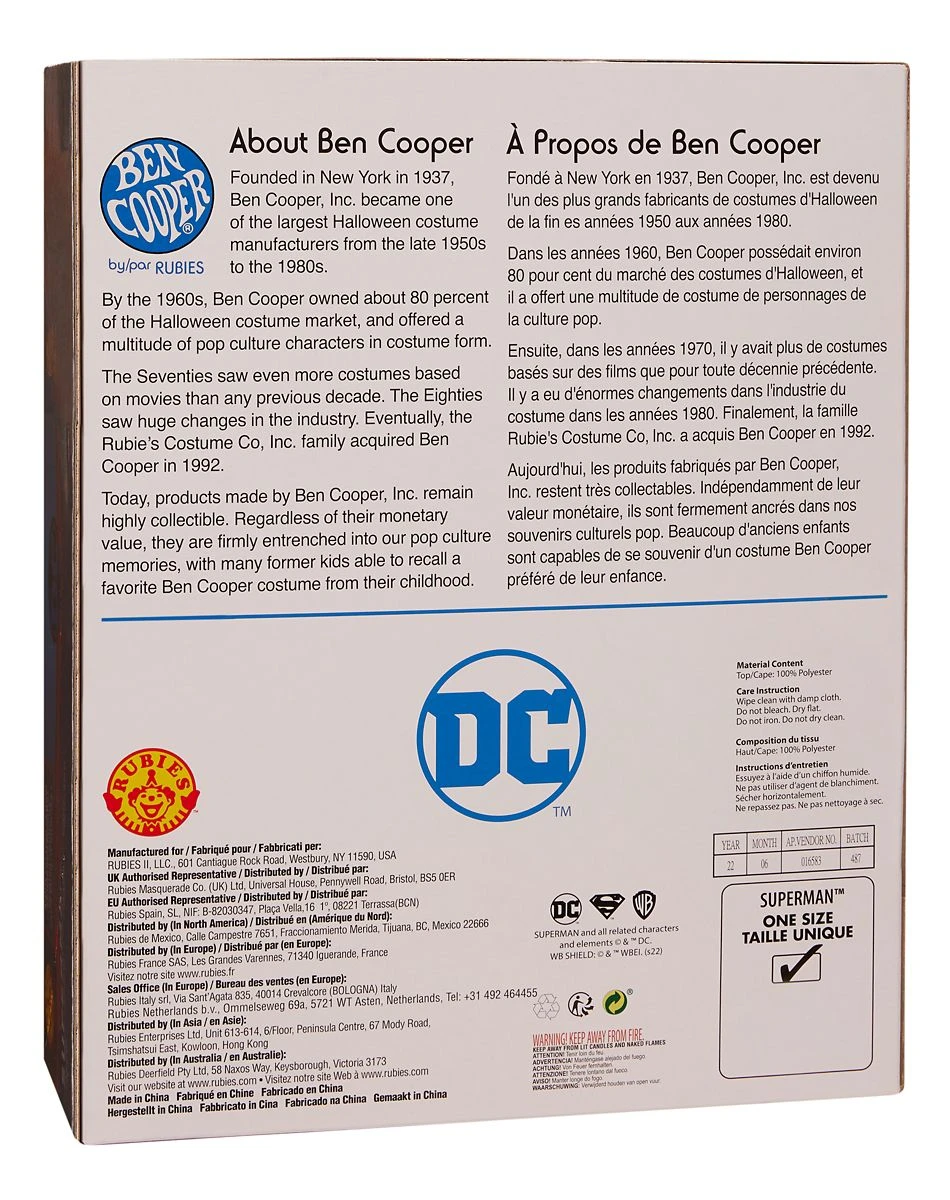 Spirit Halloween Adult Superman Costume Kit - Ben Cooper 4 Spirit Halloween Adult Superman Costume Kit - Ben Cooper - Image 2