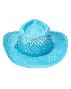 Spirit Halloween Blue Straw Cowboy Hat -MELONHALLOW Sales 01573013 e