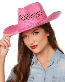 Spirit Halloween Pink Straw Cowboy Hat