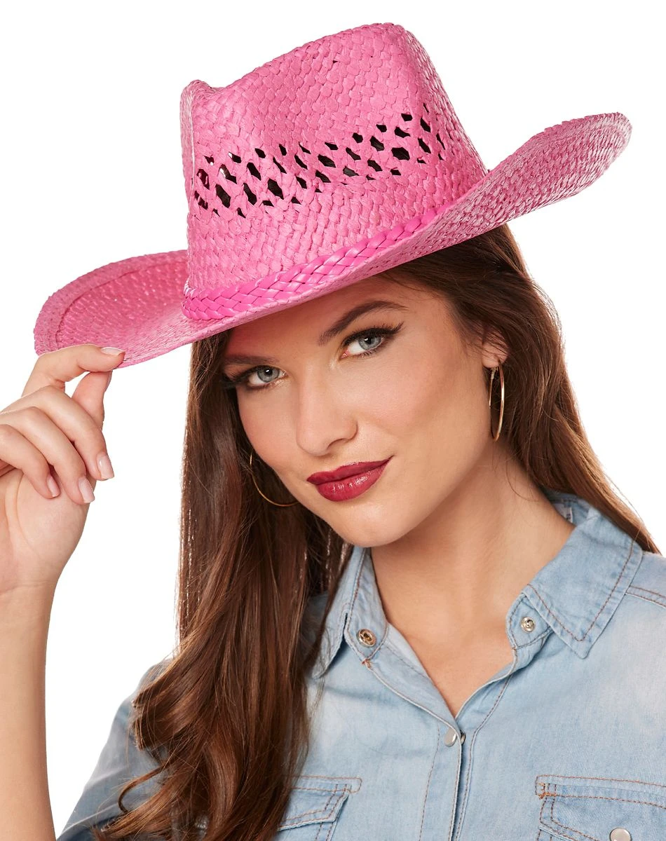 Spirit Halloween Pink Straw Cowboy Hat 3 Spirit Halloween Pink Straw Cowboy Hat