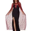 Spirit Halloween Adult Burgundy Lace Cape 1 Spirit Halloween Adult Burgundy Lace Cape -MELONHALLOW Sales 01574193 a