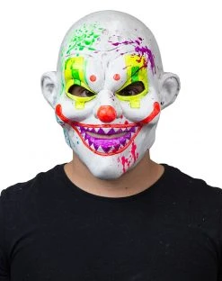 Spirit Halloween Black Light Neon Clown Full Mask