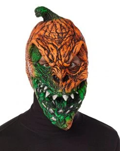 Spirit Halloween UV Light Reactive Pumpkin Half Mask
