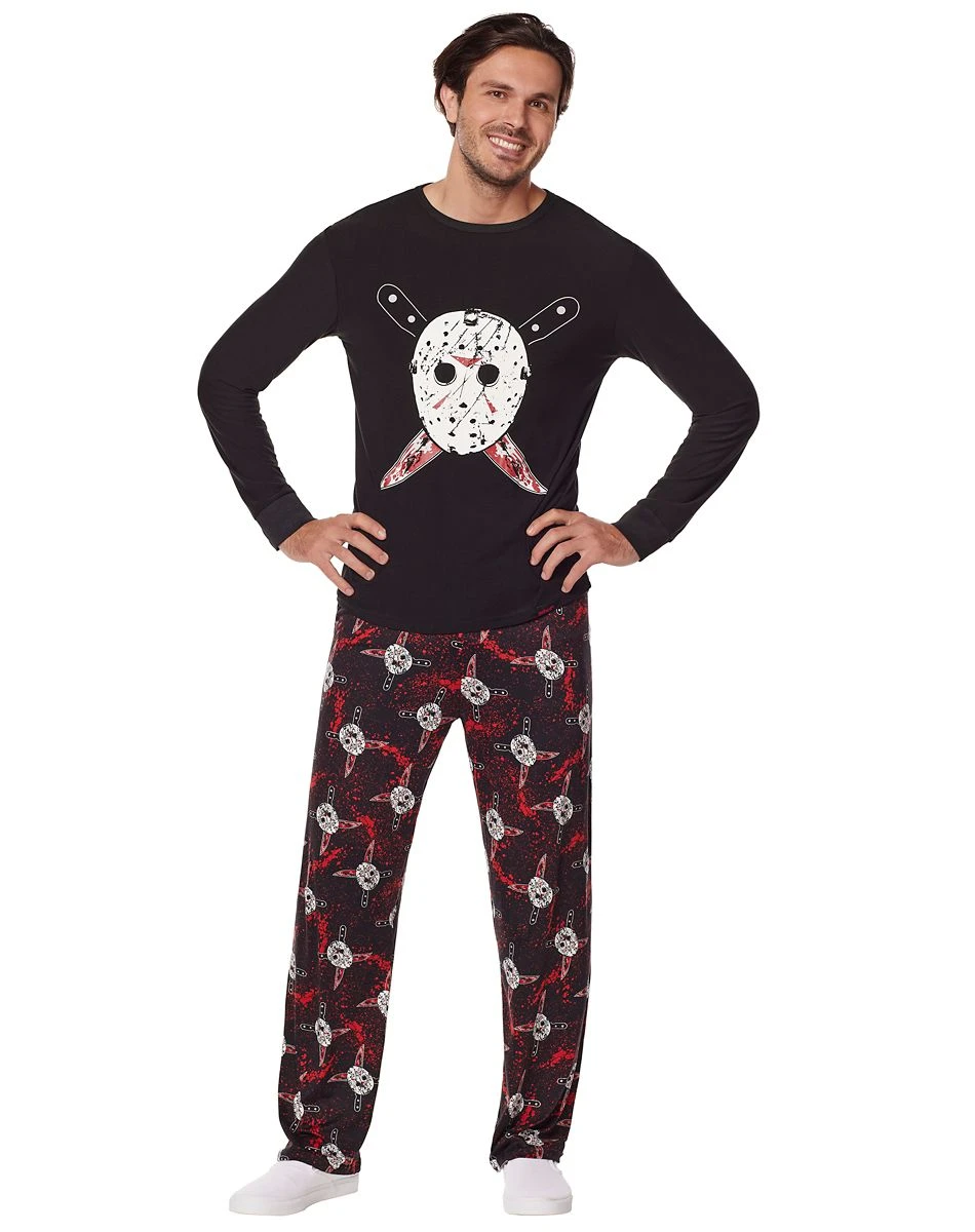 Spirit Halloween Jason Voorhees Pajama Set - Friday the 13th 3 Spirit Halloween Jason Voorhees Pajama Set - Friday the 13th