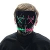 Spirit Halloween Light-Up El Wire Green and Pink Stitched Half Mask -MELONHALLOW Sales 01581735 a