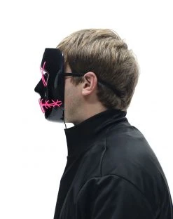 Spirit Halloween Light-Up El Wire Green and Pink Stitched Half Mask 7 Spirit Halloween Light-Up El Wire Green and Pink Stitched Half Mask -MELONHALLOW Sales 01581735 c