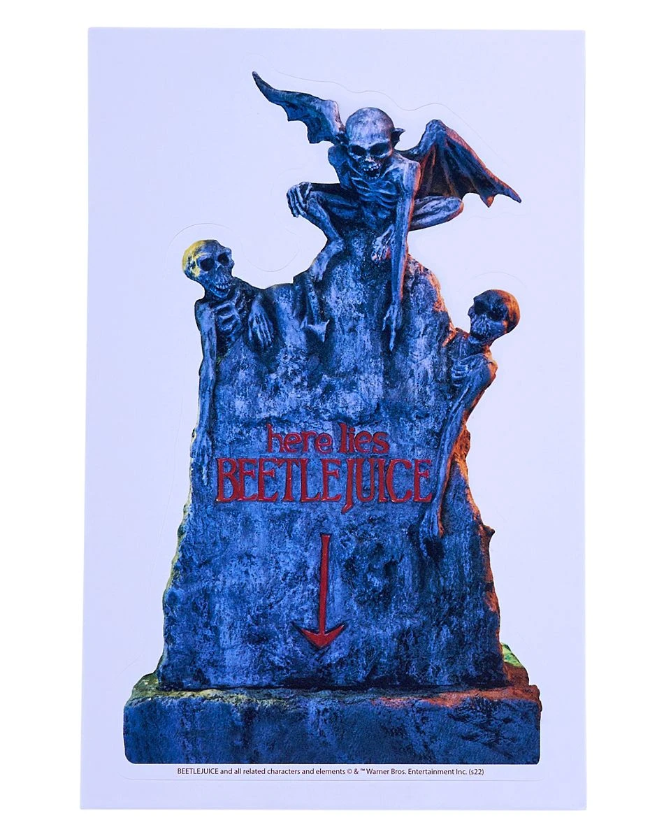Spirit Halloween Here Lies Beetlejuice Tombstone Decal 3 Spirit Halloween Here Lies Beetlejuice Tombstone Decal