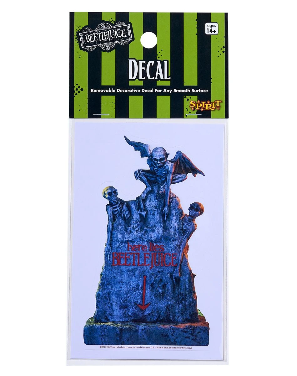 Spirit Halloween Here Lies Beetlejuice Tombstone Decal 4 Spirit Halloween Here Lies Beetlejuice Tombstone Decal - Image 2