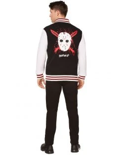 Spirit Halloween Adult Jason Voorhees Varsity Jacket - Friday the 13th -MELONHALLOW Sales 01587211 c