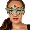 Spirit Halloween Green Butterfly Crystal Eye Half Mask -MELONHALLOW Sales 01588771 a