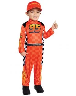 Spirit Halloween Toddler Lightning McQueen Pit Crew Costume - Cars