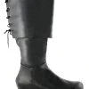 Spirit Halloween Black Pirate Boots -MELONHALLOW Sales 07011992 a