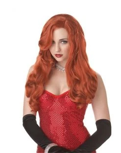 Spirit Halloween Red Silver Screen Sensation Wig