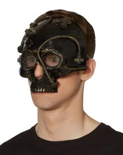 Spirit Halloween Steampunk Skull Half Mask -MELONHALLOW Sales 07392665 c