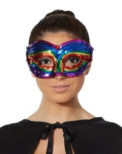 Spirit Halloween Rainbow Sequin Eyemask