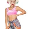 Spirit Halloween Velour Harley Quinn Crop Top - Birds of Prey 1 Spirit Halloween Velour Harley Quinn Crop Top - Birds of Prey -MELONHALLOW Sales 07563075 a